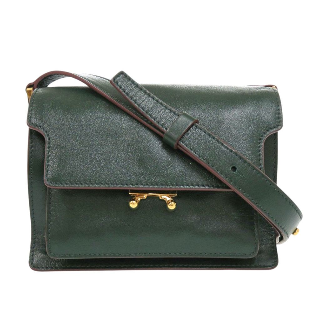 美品 マルニ TRUNK SOFT トランクソフト ミニ SBMP0075Y0 カーフ グリーン ショルダーバッグ 緑 0680 MARNI 28,600円