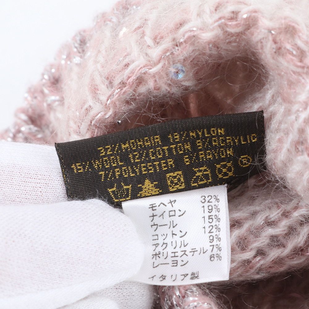 極美品 ルイヴィトン タグ付 モノグラム グリッター ビーニー モヘヤ
