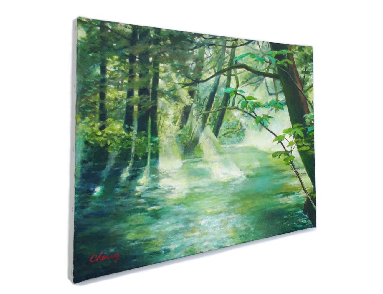 一点物】『 せせらぎ 』油絵 F6号 油彩 風景画 インテリアアート