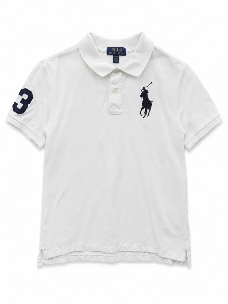 POLO RALPH LAUREN 白 ビックポニー カラーTシャツ M(10-12)