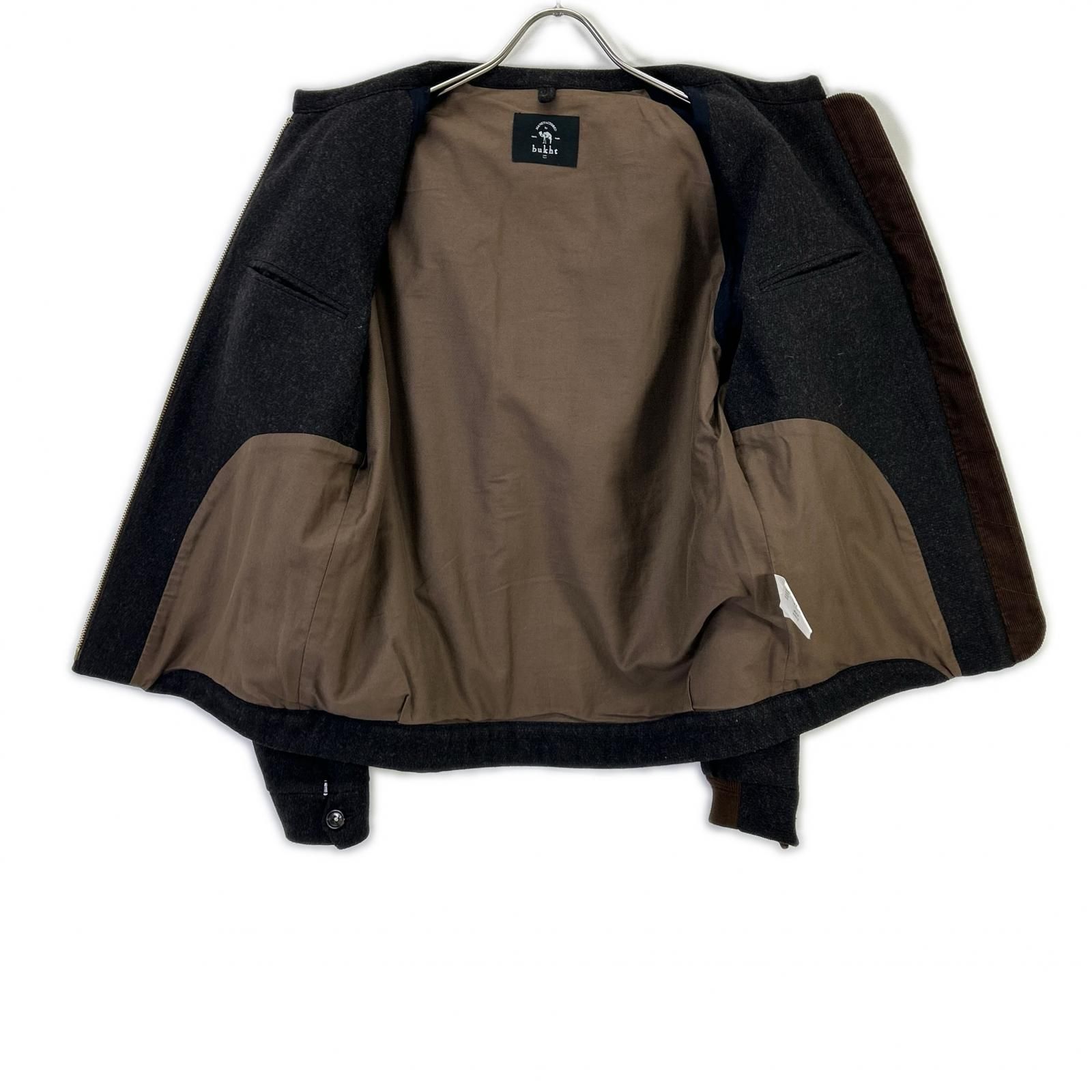 bukht ブフト B-66508 ブラック ウール×カシミヤ ノーカラージャケット 1 bukht ブフト B-66508 ブラック ウール×カシミヤ ノーカラージャケット