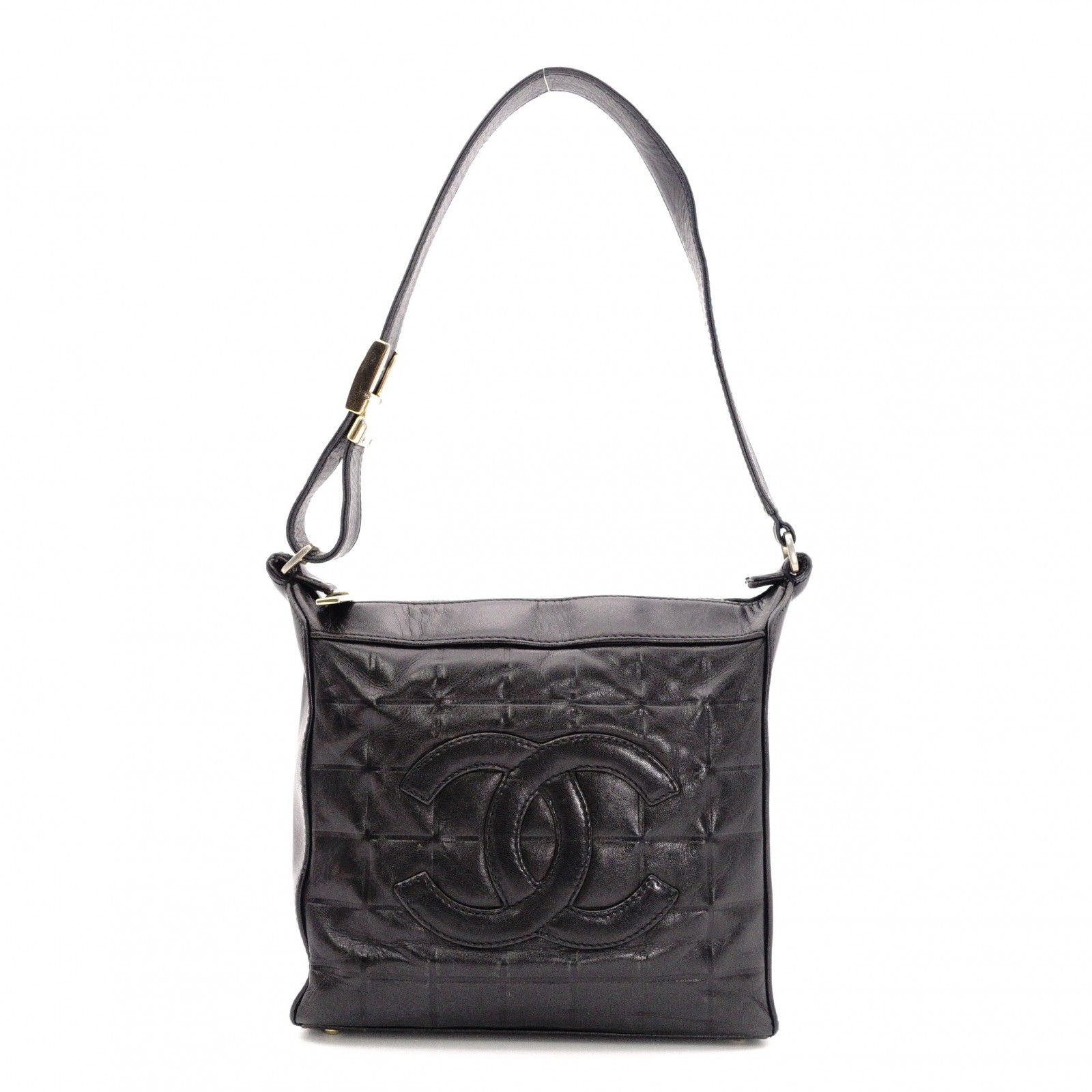 CHANEL シャネル チョコバー トートバッグ ショルダーバッグ レザー ブラック ワンショルダー CCロゴ