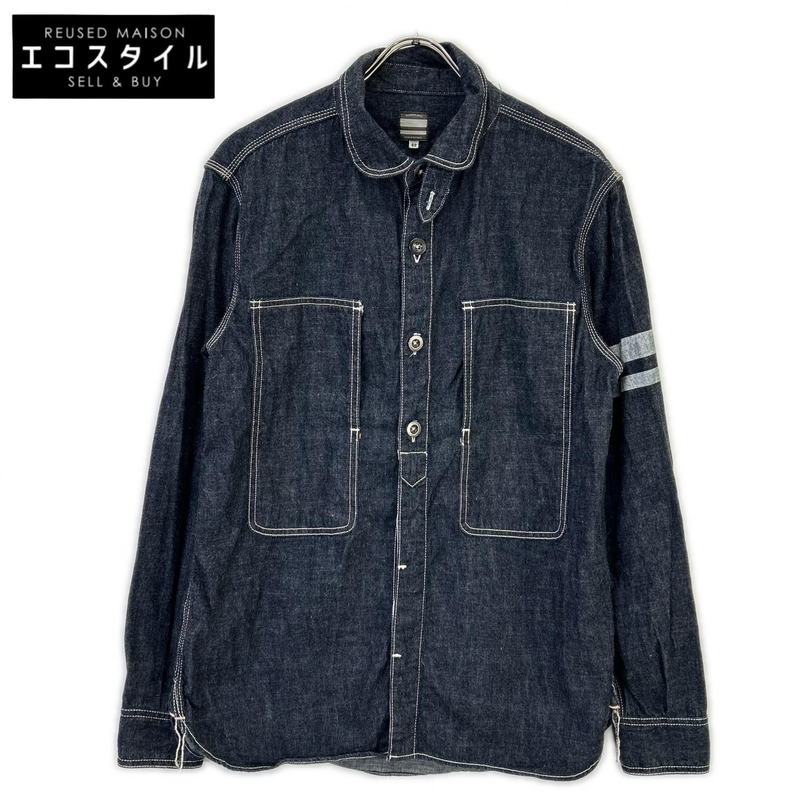 MOMOTARO JEANS　モモタロウジーンズ　インディゴ 出陣ジェイルポケット デニム シャツ　42