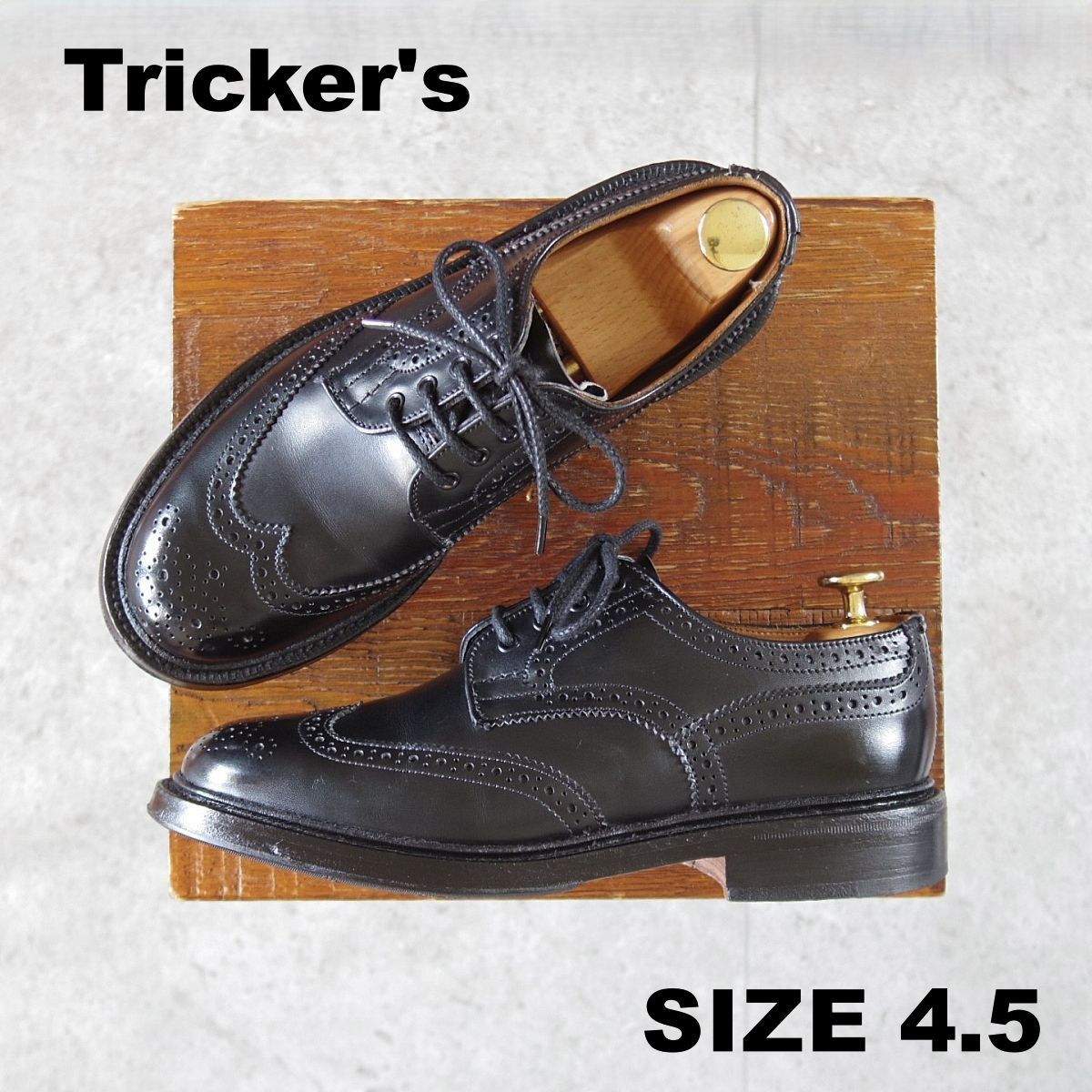 極上★トリッカーズ(レディース) SIZE 4.5【定価￥132,000-★BOURTON/バートン】L5633/カントリーシューズ/カーフ/黒/Tricker's★o891
