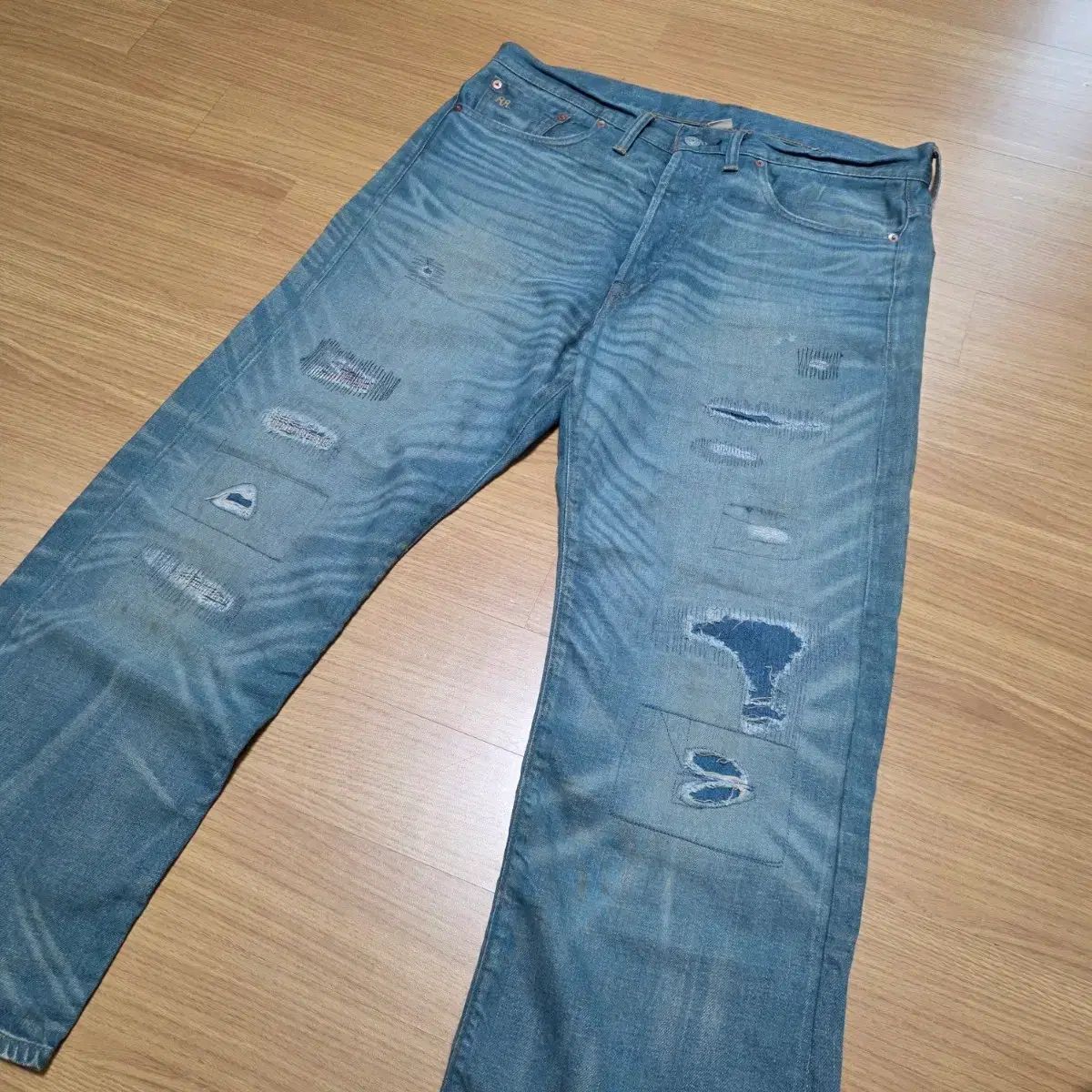 RRL 25SS ヴィンテージ FIVE ポケット プレーンフィールド セルビッジ ジーン 34 (リネン混