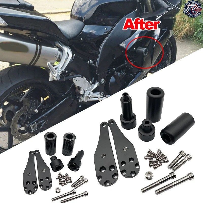 カワサキ ZX-10R 2006 - 2007 モーターサイクル エンジン カーボン フェアリング ガード フレーム スライダー アンチクラッシュ キャップ