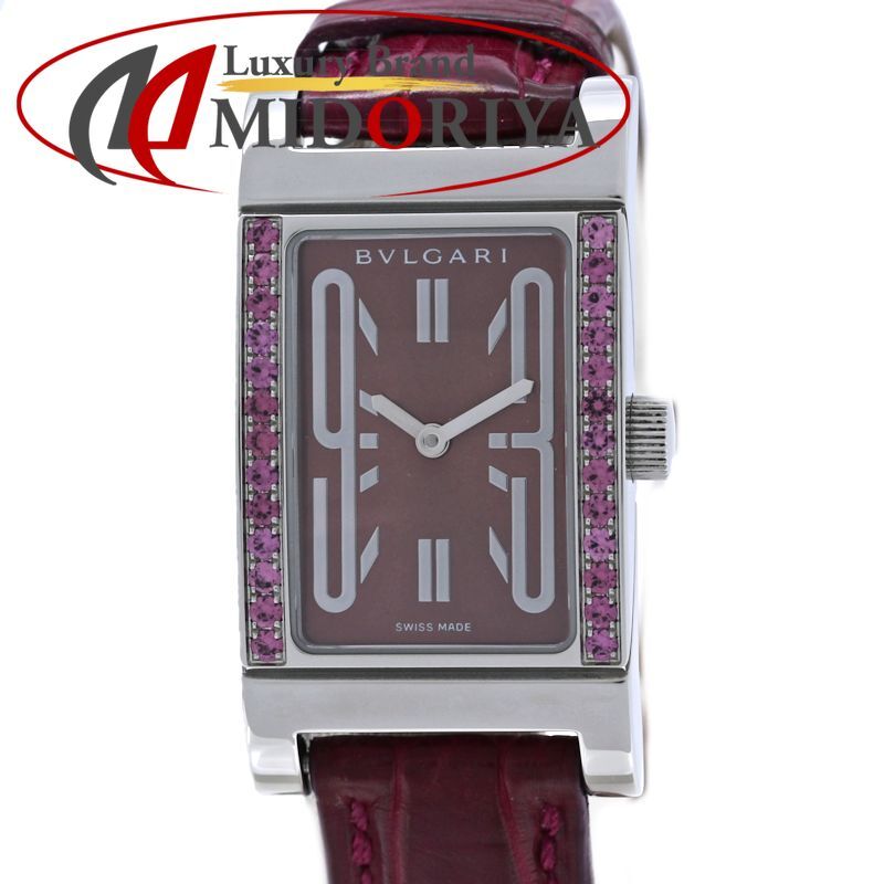 BVLGARI ブルガリ レッタンゴロ ロードライトガーネット RT39C2SR1L RT39S【磨き済/電池交換済】【中古】腕時計 レディース /40406