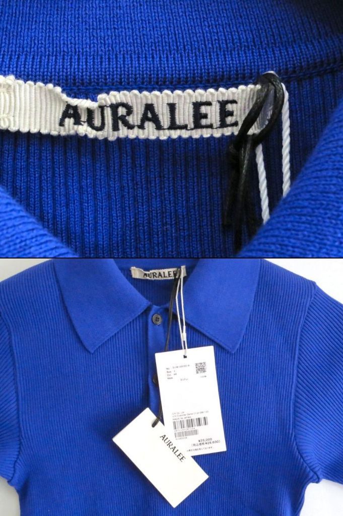 231875】GIZA HIGH GAUGE RIB KNIT POLO AURALEE オーラリー
