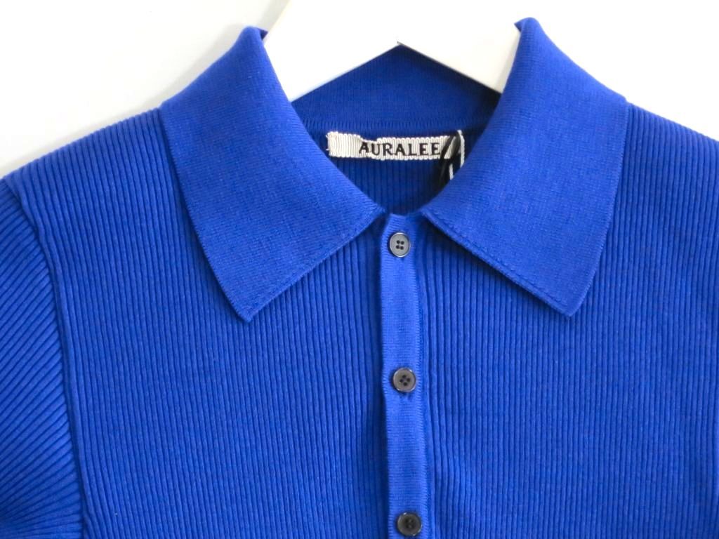 231875】GIZA HIGH GAUGE RIB KNIT POLO AURALEE オーラリー