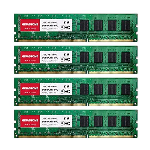 【メモリ DDR3】GIGASTONE 8GBx4枚 (32GB Kit) DDR3/DDR3L 1600MHz (1333MHz) PC3-12800 (PC3-10600) CL11 1.35V/1.5V 2Rx8 UDIMM 240 ピ 74fa0203