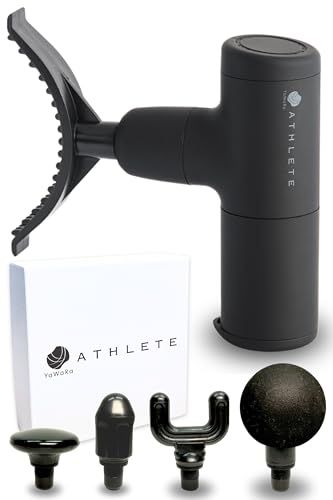 [米国認定プロトレーナー監修] TeamOneDay 筋膜リリースガン YaWaRaATHLETE ヤワラアスリート アーチ型ヘッド 軽量 350g ハンディガン 小型 MINI ギフトに最適 1年間の安心サポート付 (マットブラック)Y 1be06cc5