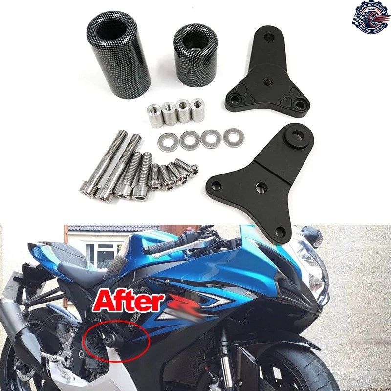 GSX-R 750 フレームカット不要 スライダー クラッシュ 転倒保護 オートバイ GSXR600 GSXR750 2011-2012-15