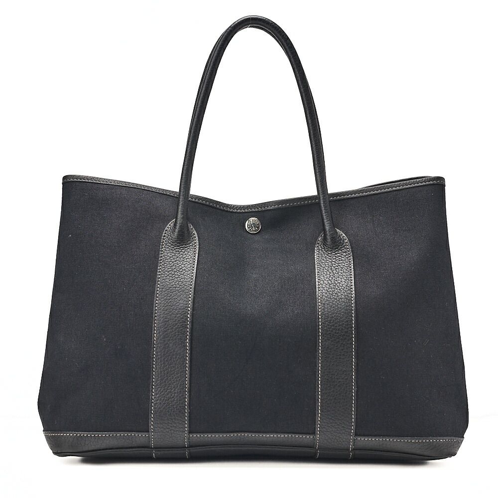 HERMES エルメス　ガーデンパーティPM 　ハンドバッグ 　トアルオフィシエ　 黒　シルバー金具　レディースバッグ　ブランド【中古】【送料無料】