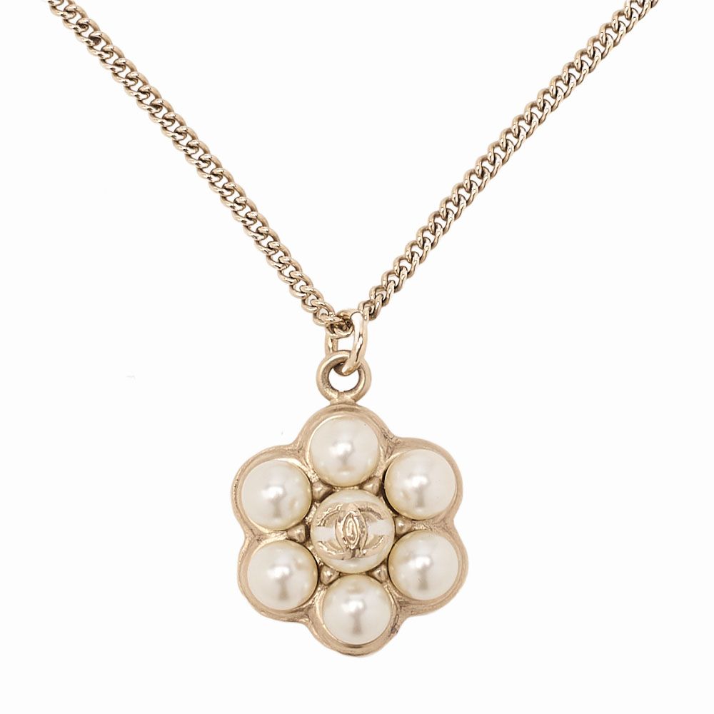 CHANEL シャネル　ココマーク　B15B　ネックレス　GP×フェイクパール　シャンパンゴールド（ゴールドメッキ） ゴールド　チェーン ネックレス　イヤリング　ハイブランド【中古】【送料無料】