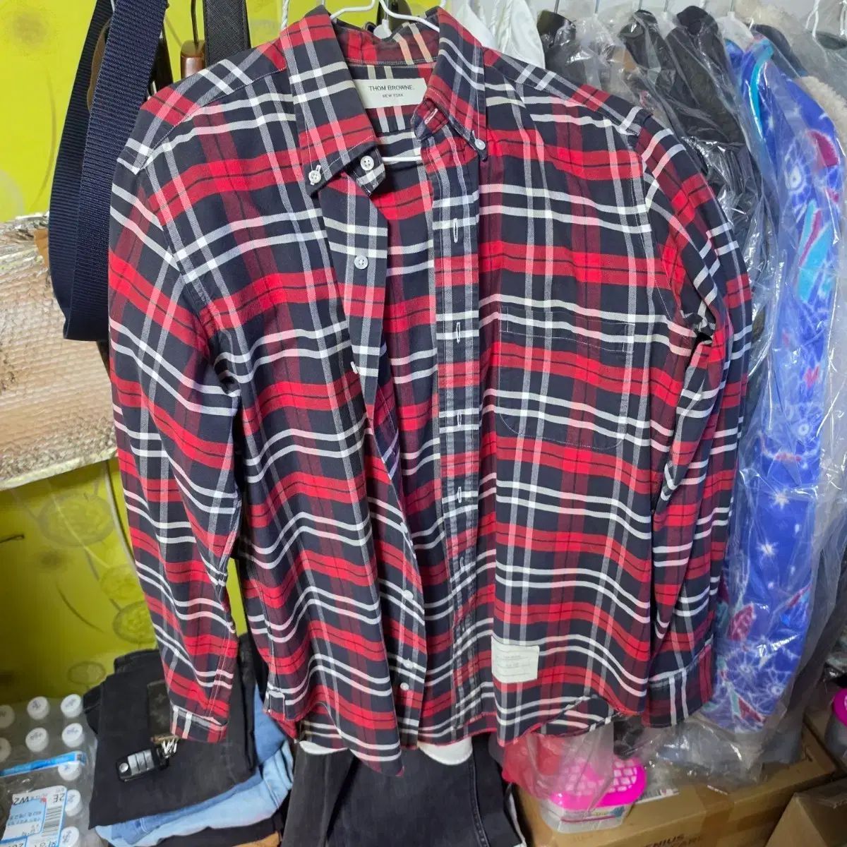 トム・ブラウン レッド CHECK シャツ 2
