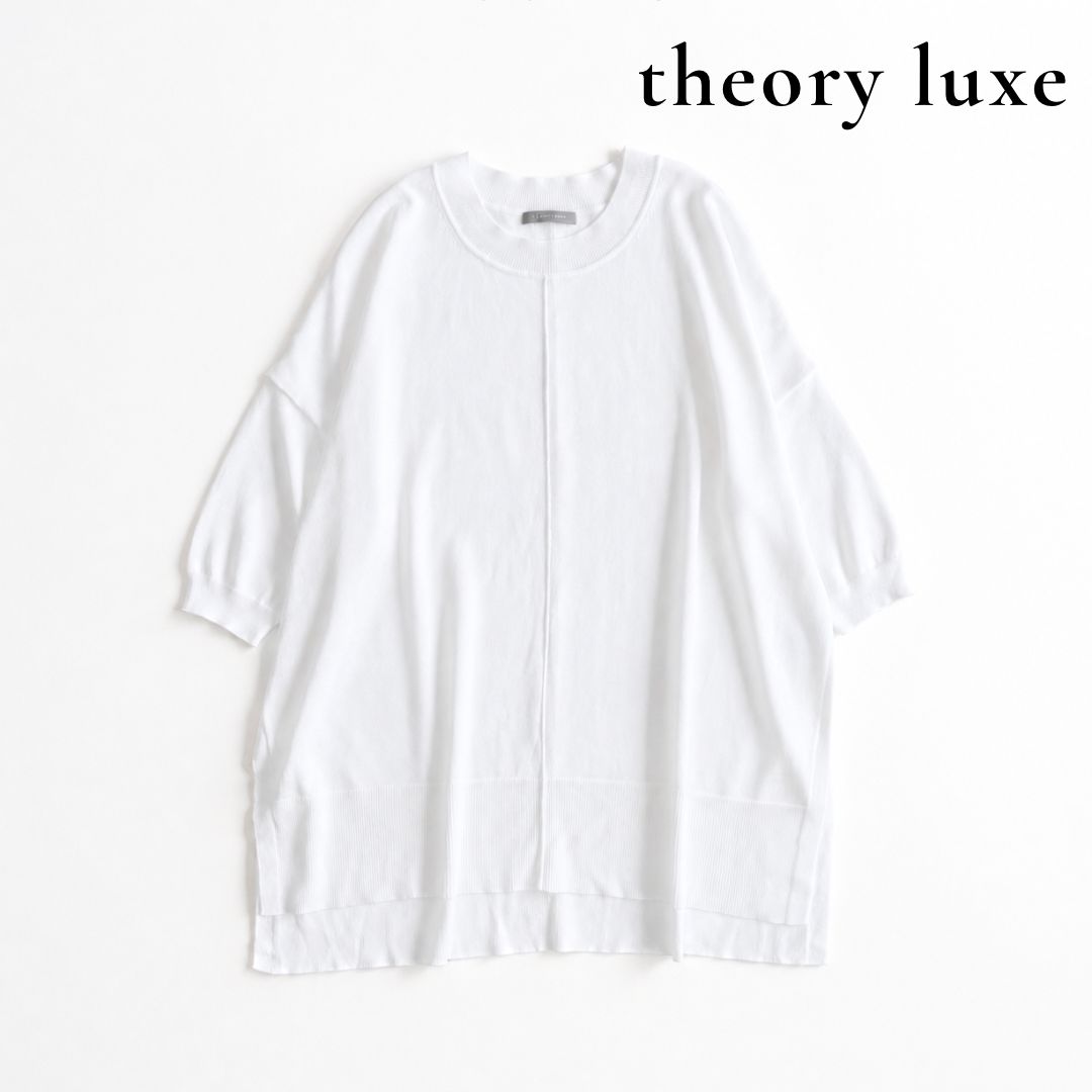theory luxe セオリーリュクス FORTUNA ARLO HS プルオーバー ニット 白 38 リネン混