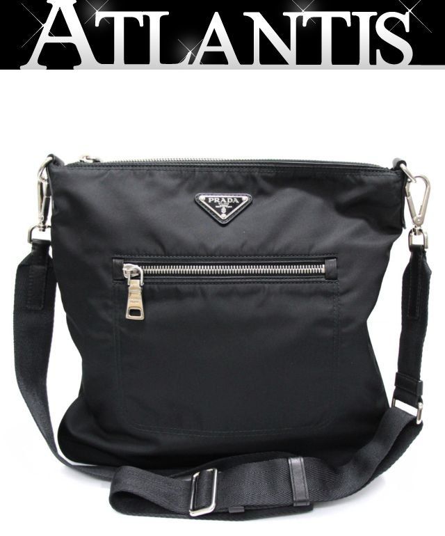 プラダ PRADA 三角ロゴ ショルダーバッグ 外ポケット マチ無し