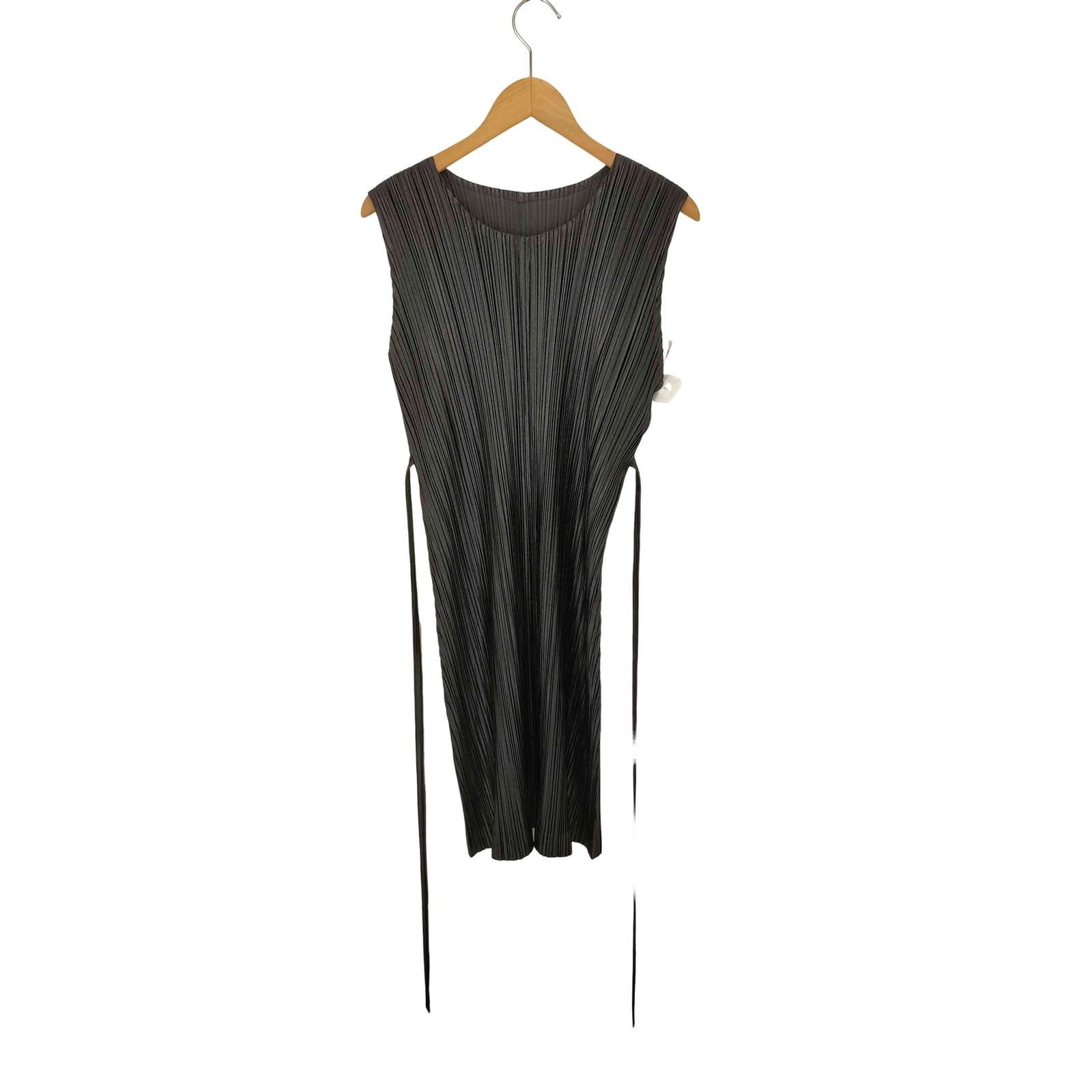 プリーツプリーズイッセイミヤケ PLEATS PLEASE ISSEY MIYAKE 15SS リボンデザインクルーネック ノースリーブ ワンピース レディース 表記無