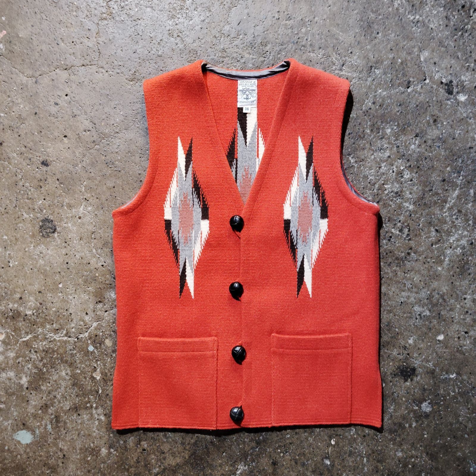ORTEGA'S ウールベスト 36 オルテガ チマヨベスト 古着 アメカジ 赤 ORTEGA'S CHIMAYO VEST 36 オルテガ チマヨベスト - メルカリ