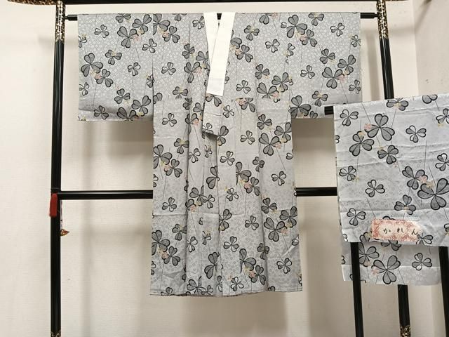 平和屋着物●長襦袢　無双仕立て　クローバー　反端付き　正絹　逸品　未使用　AABI6271ph 11,544円