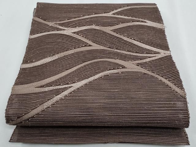 平和屋着物*夏物 八寸名古屋帯 立波文 正絹 逸品 CABH8151fb