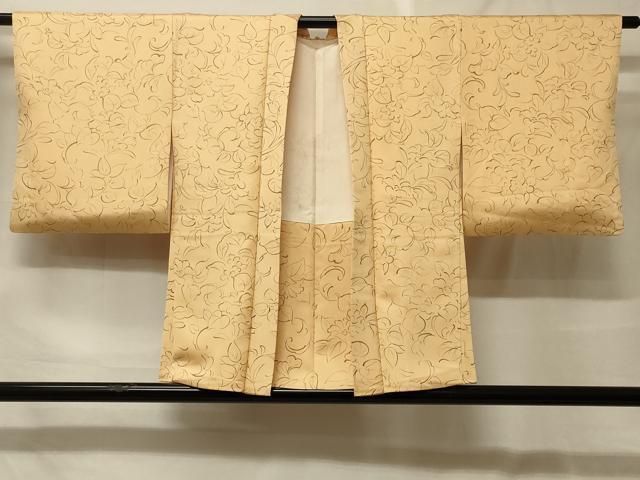 平和屋着物＃羽織　手描き　草花文　正絹　逸品　CABF9062in