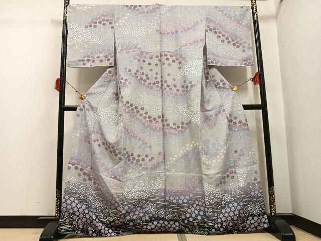 平和屋着物●訪問着　花尽くし　暈し染め　洗える着物　未使用　AABI6238ph