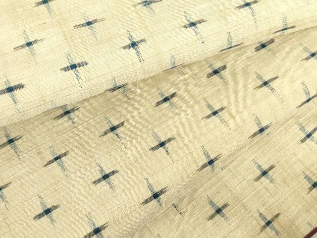 平和屋着物●上質な紬　十字絣　正絹　逸品　DABF3181op