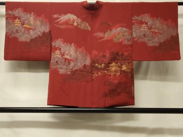 平和屋着物＃羽織　寿光織　遠山風景文　金銀糸　正絹　逸品　CABF9078in