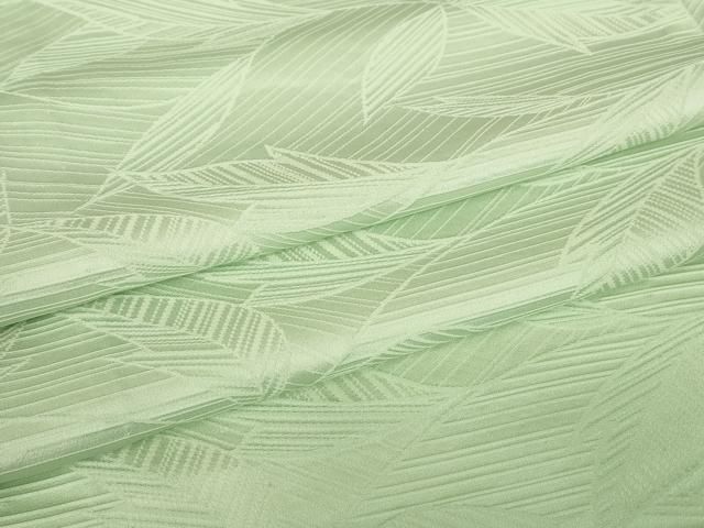 平和屋着物▽上質な色無地　単衣　舞葉地紋　青磁鼠色　正絹　逸品　DABE4642az