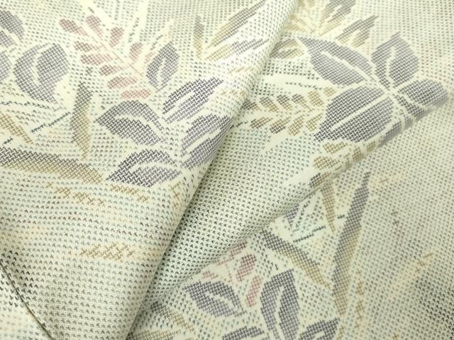 平和屋着物●本場大島紬　白大島　9マルキ　草花　正絹　逸品　未使用　DABF3194op