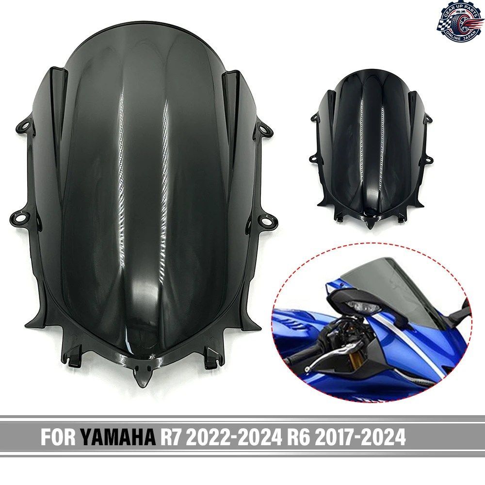 ヤマハ YZFR7 2022 2023 2024 R6 2017-2024 ウィンドディフレクター ウインドスクリーン スモーク ダブルバブル ウインドシールド スポイラ