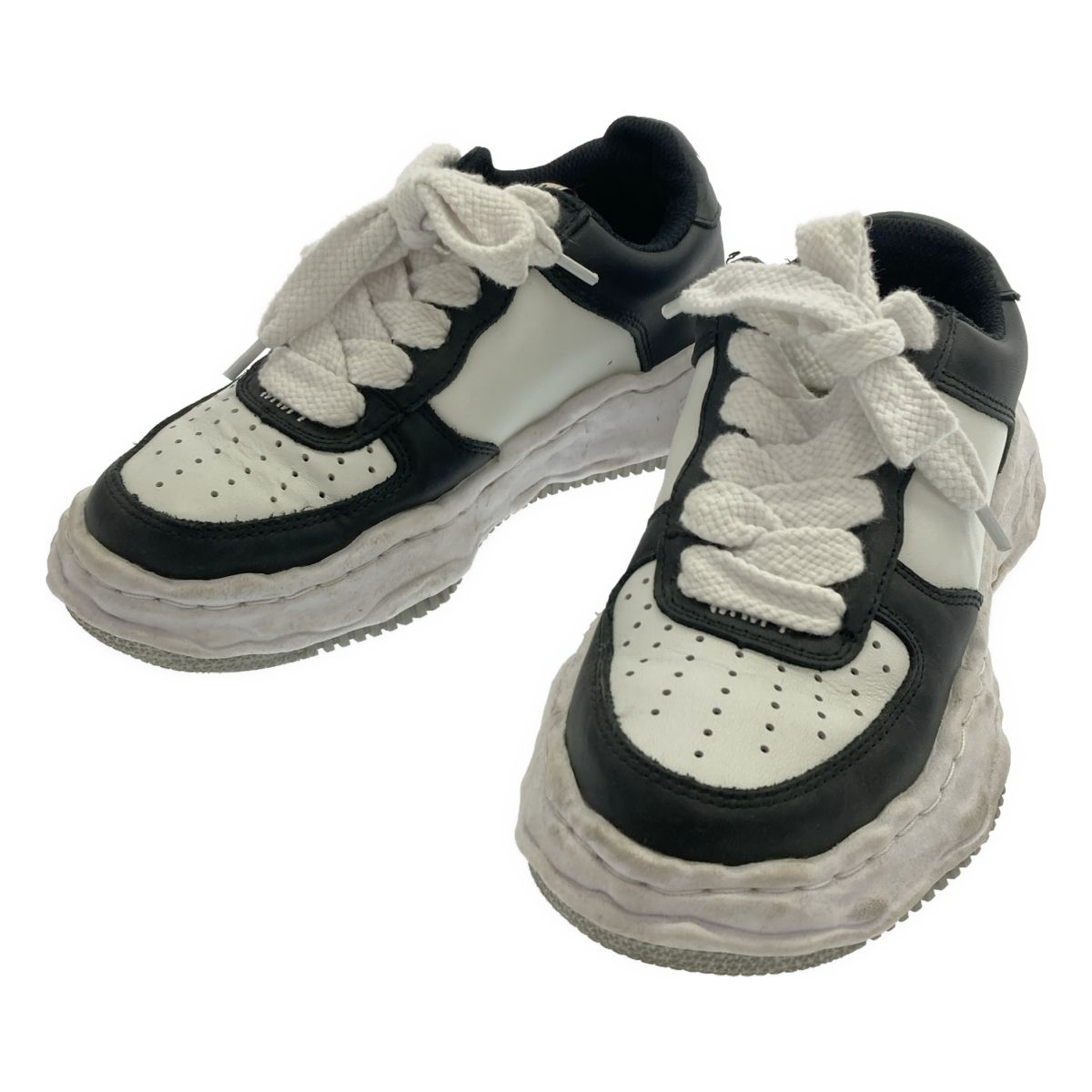 Maison MIHARA YASUHIRO メゾン ミハラヤスヒロ WAYNE LOW ウェイン ロー レザー スニーカー A08FW706 ブラック×ホワイト 37