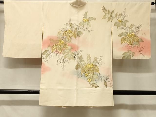 平和屋着物＃羽織　手描き　刺繍　桐　暈し染め　金彩　正絹　逸品　CABF9003in