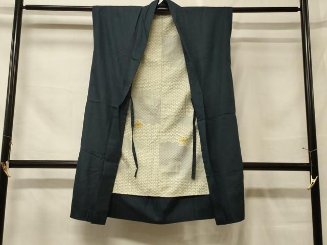 平和屋着物＃男性　袖無し羽織　紬地　霞文　正絹　逸品　CABF9006in
