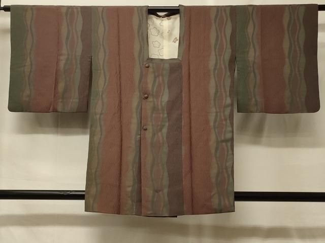 平和屋着物＃道行コート　地紋起こし　変わり間道　正絹　逸品　CABF9040in