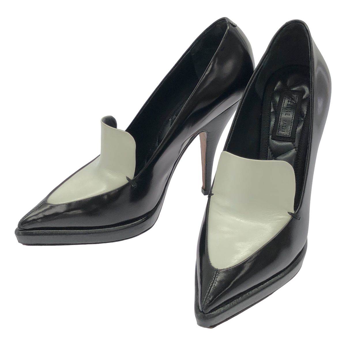 セリーヌ イタリア製 ヒールパンプス フィービーファイロ スエード ブラック35 CELINE by Phoebe Philo セリーヌ フィービーファイロ バイカラー
