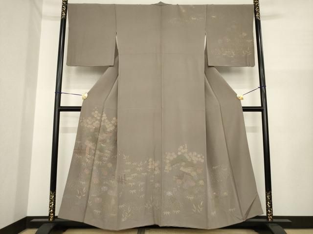 平和屋着物●訪問着 刺繍 風景文 正絹 逸品 AABI5351ck