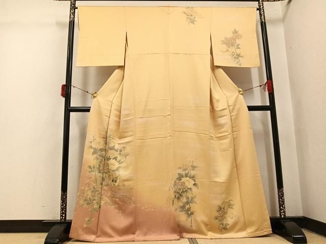平和屋着物●訪問着　花鳥文　暈し染め　正絹　逸品　AABI4950ph