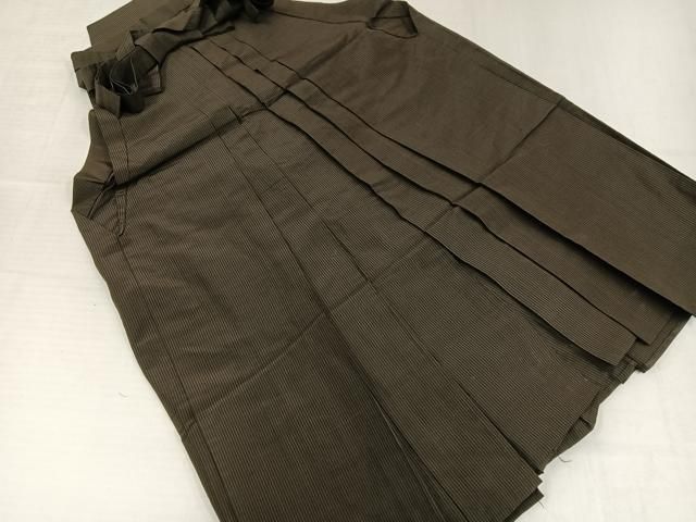 平和屋着物＊夏物 男性 行灯袴 縞 正絹 逸品 AABI6604jd