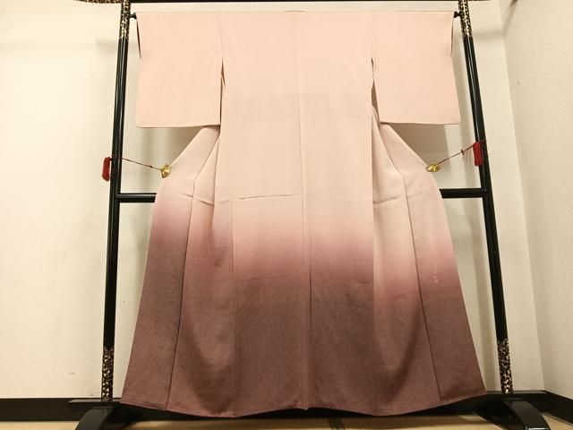 平和屋着物●伝統工芸士　保科信　訪問着　江戸小紋　鮫小紋柄　暈し染め　正絹　逸品　AABI4955ph