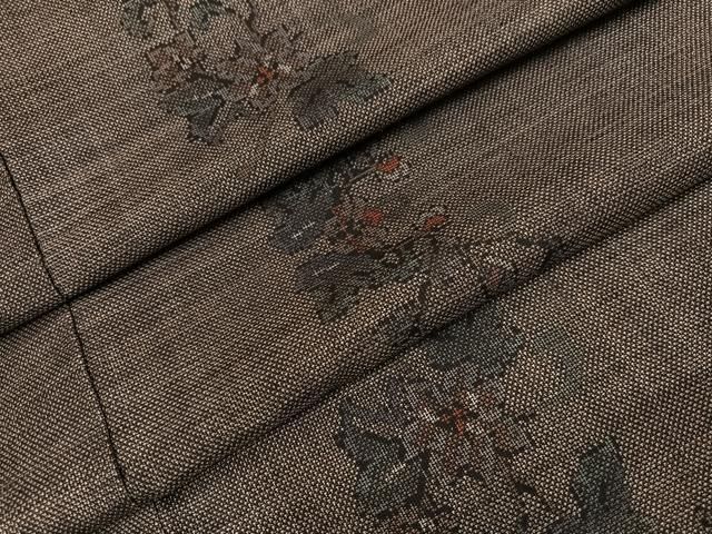 平和屋着物●本場大島紬　カタス9マルキ　枝花文　正絹　逸品　未使用　AABI6225ph