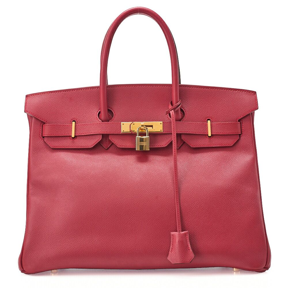 HERMES　エルメス　バーキン35　クシュベル　ハンドバック　ルージュ（ゴールド金具）レディースバッグ　ブランド【中古】【送料無料】
