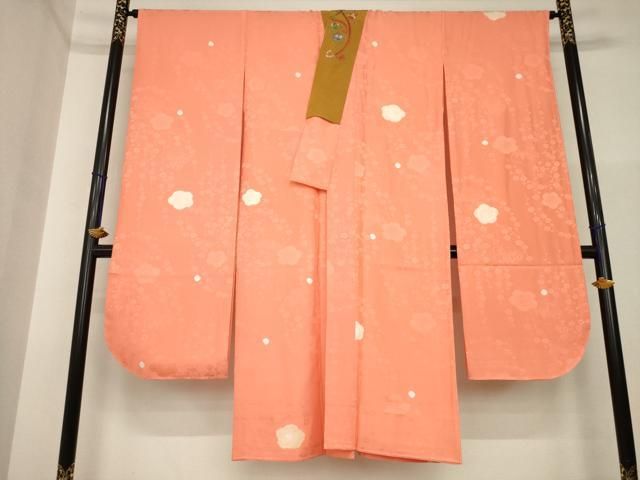 平和屋着物●振袖用長襦袢　袷　絞り　梅　正絹　逸品　AABI5322ck