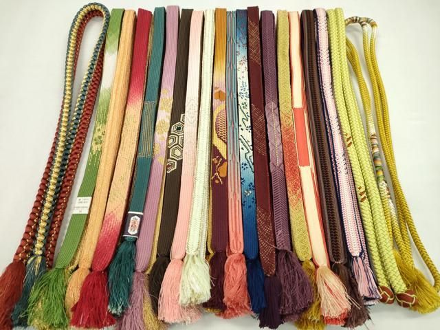 平和屋着物●和装小物　帯締め20本セット　高麗組　畝打組　大和組　内記組　金銀糸　未使用あり　逸品　CABF7418ju