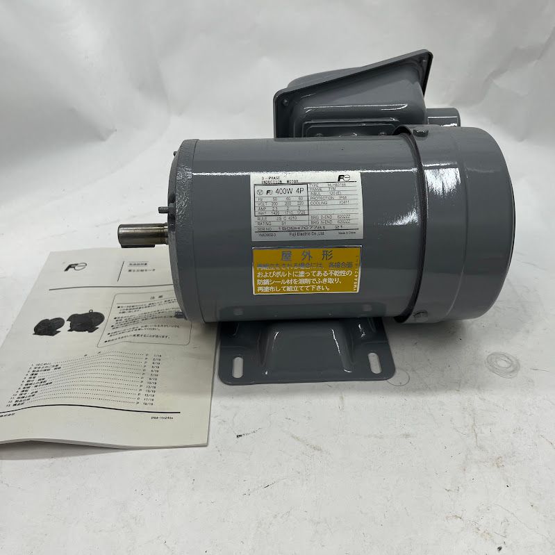 【中古】富士電機 MLH8075B-4 0.4kW-4P 200/200-220V 屋外形モータ(全閉外扇形 脚取付)