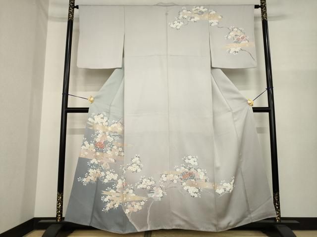平和屋着物●訪問着　地紙吉祥花文　金彩　正絹　逸品　AABI5337ck