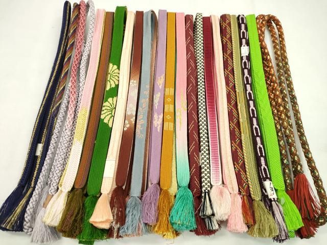 平和屋着物●和装小物　帯締め20本セット　高麗組　唐組　笹浪組　鎌倉組　大和組　金銀糸　未使用あり　逸品　CABF7422ju