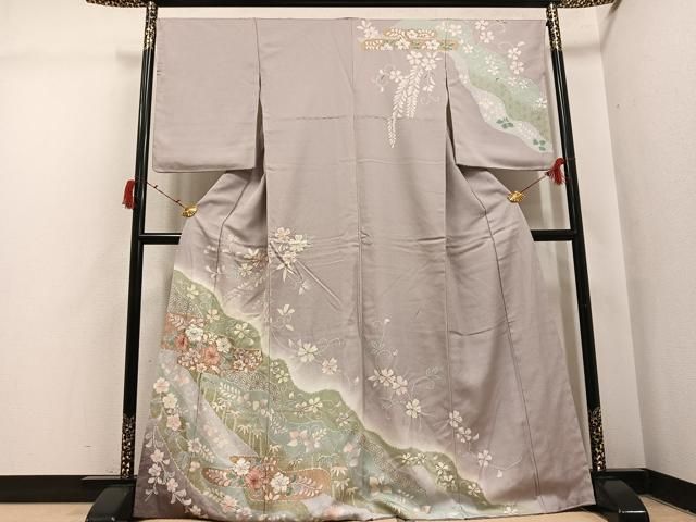 平和屋着物●訪問着　絞り　辻が花　暈し染め　金彩　正絹　逸品　AABI4938ph