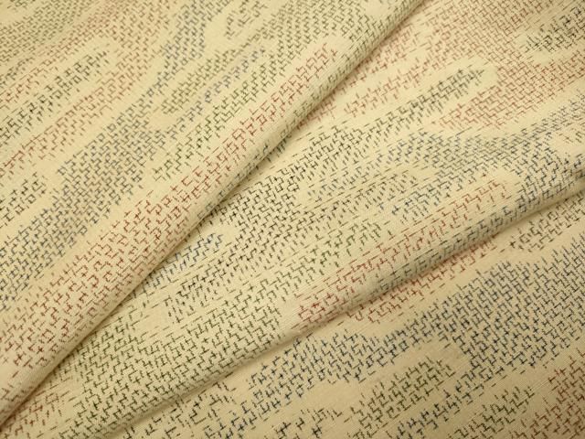 平和屋着物▽上質な紬　単衣　エ霞文　正絹　逸品　DABE9857du